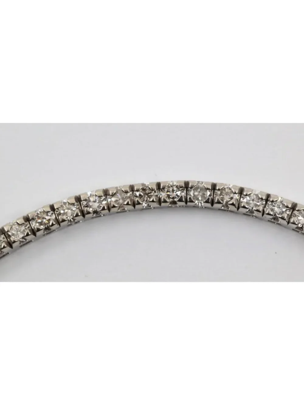 14K Solid White Gold Designer Round Cut Diamond Tennis Link Bracelet - 7